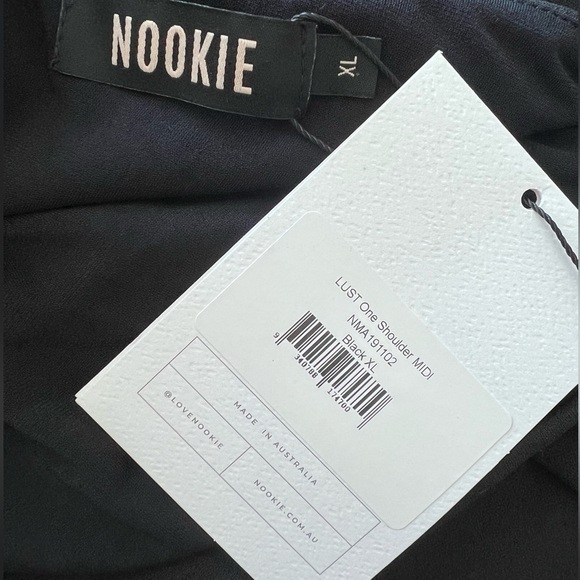 Nookie Lust one shoulder midi dress black NEW - Picture 14 of 16
